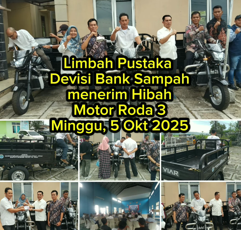 Bank Sampah Limbah Pustaka Terima Hibah Motor Roda Tiga dari KLHK Melalui Aspirasi DPR RI
