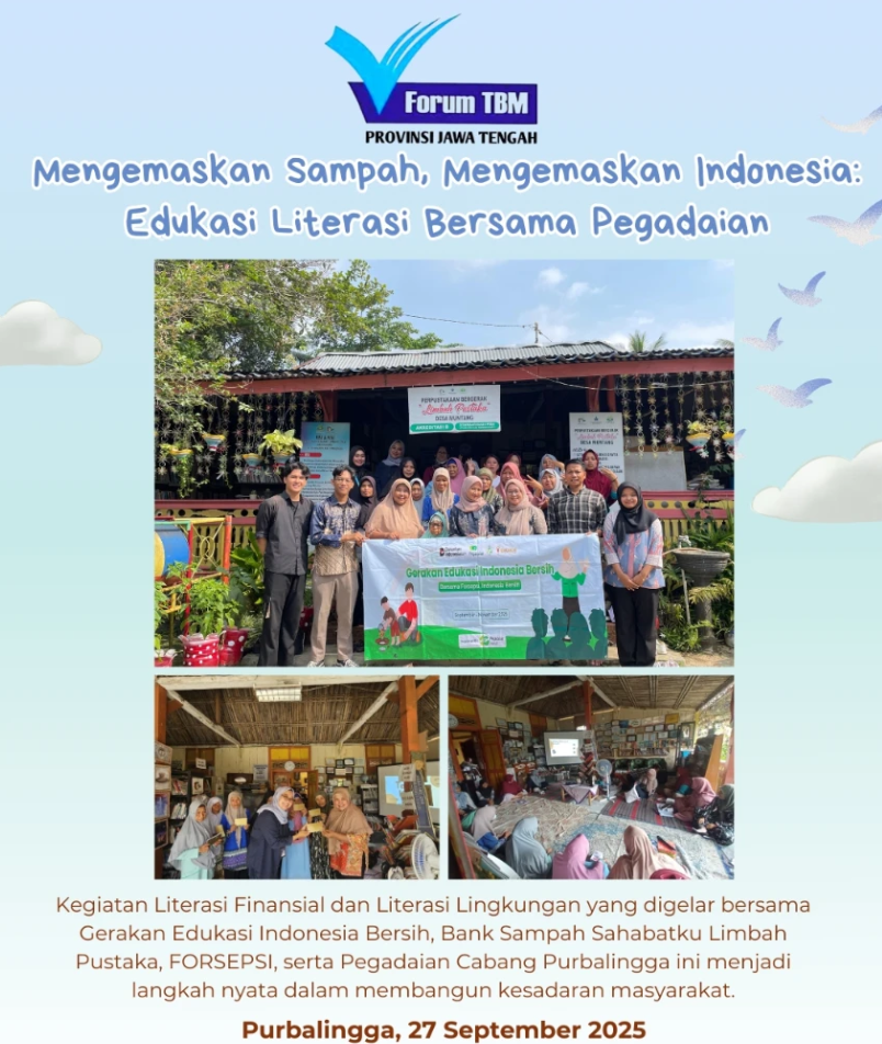 "Mengemaskan Sampah, Mengemaskan Indonesia": Kolaborasi Literasi Limbah Pustaka dan Pegadaian Purbalingga