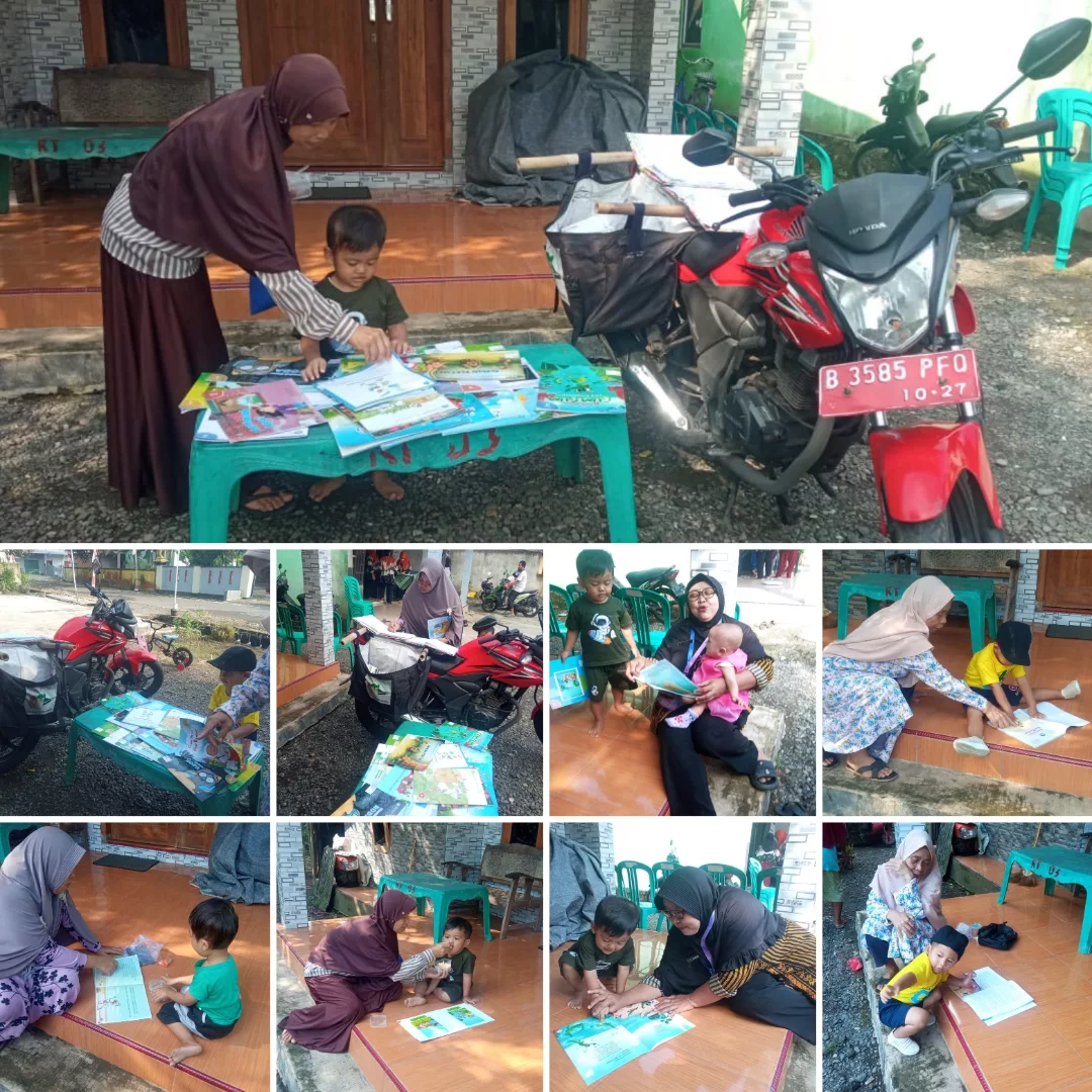 Literasi Sejak Dini: 'PELANGI BACA' Limbah Pustaka Mencerahkan Balita di Posyandu Widodo 1 Muntang