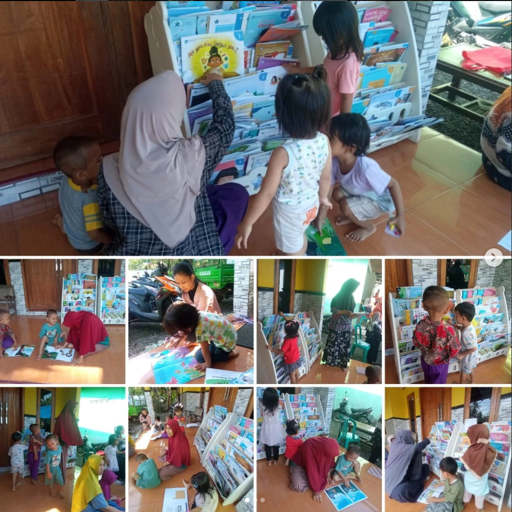 Kenalkan Buku Sejak Dini, Limbah Pustaka Hadirkan Layanan Perpustakaan Keliling di Posyandu Desa Muntang