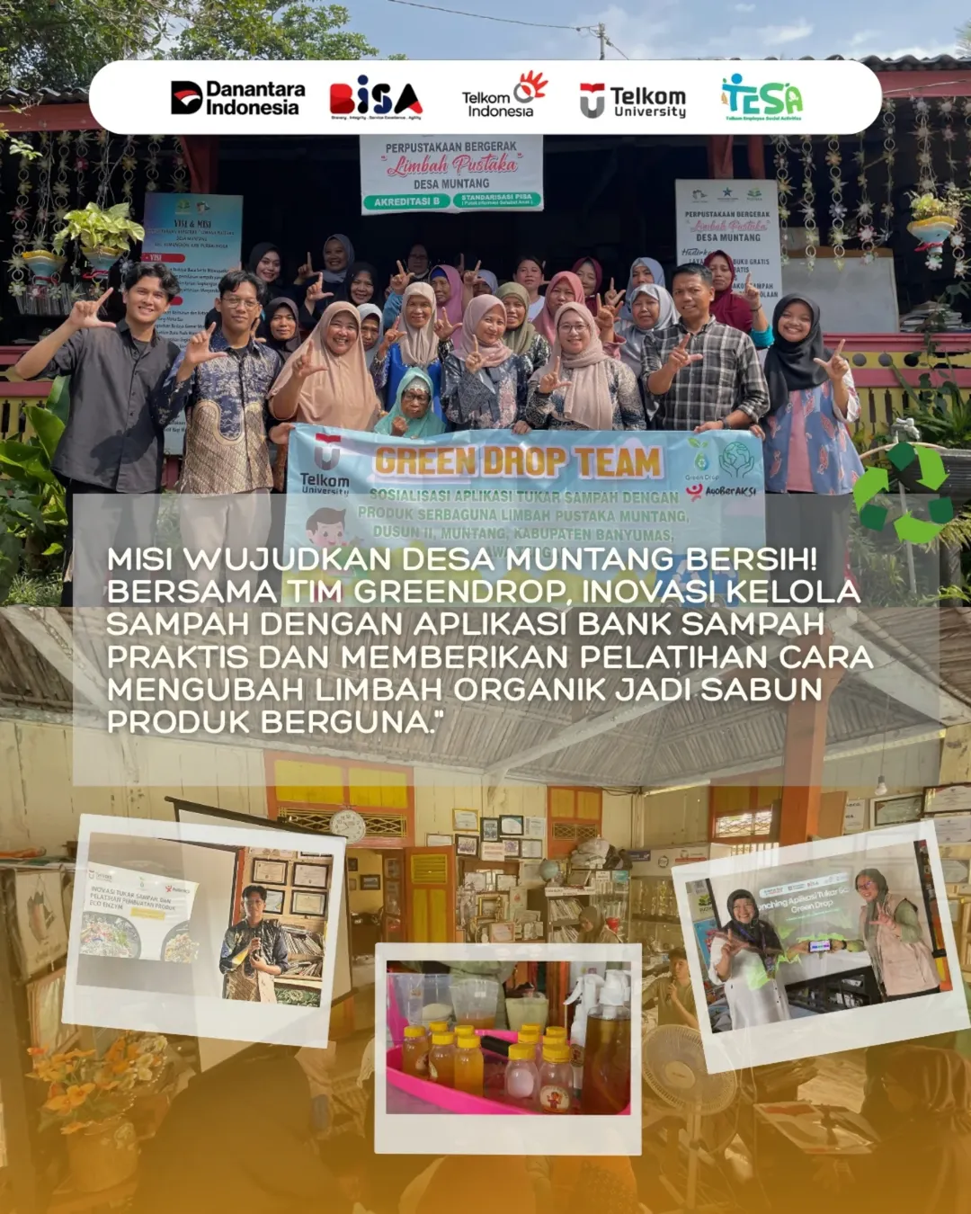 Limbah Pustaka x Green Drop: Sinergi Digitalisasi Bank Sampah dan Edukasi Kreatif untuk Desa Muntang