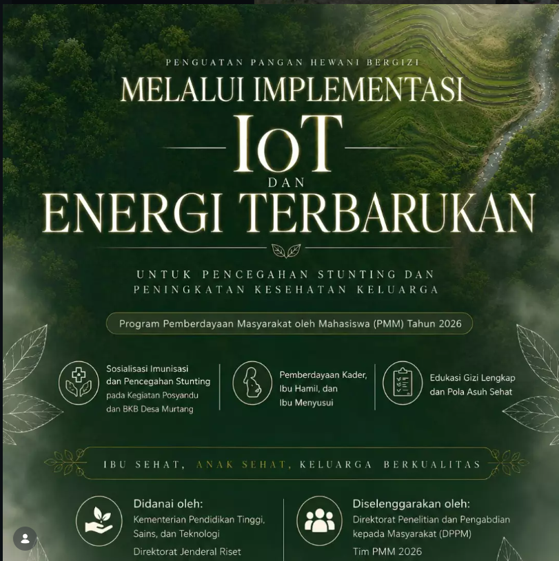 PMM 2026 Telkom University Purwokerto Dorong Pencegahan Stunting melalui IoT, Energi Terbarukan, dan Penguatan Pangan Bergizi di Limbah Pustaka