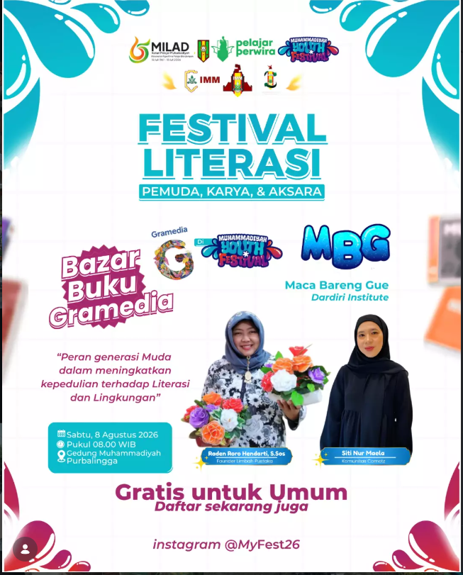 Festival Literasi Pemuda, Karya, dan Aksara Ajak Generasi Muda Purbalingga Peduli Literasi dan Lingkungan